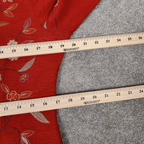 Silk Land Women's Embroidered 100% Silk Jacket Size Medium Bohemian Quiet Luxury - Picture 8 of 10